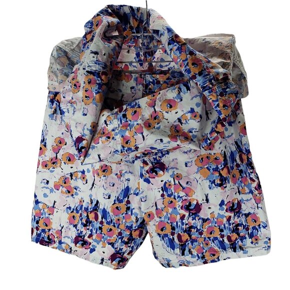 St Johns Bay Womens Floral Skort Size 8 Zipper Button Pockets Belt Loops - Picture 6 of 7